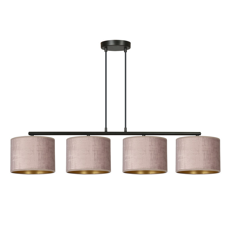 Eamie 4 - Light Kitchen Island Drum Pendant, Pink