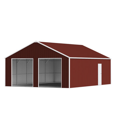 Durable Steel Garage Sheds, Spacious Metal Barn With Dual Doors For Home Storage