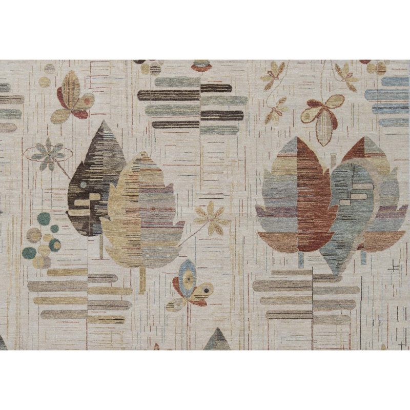 Hand-Knotted High-Quality Ivory Area Rug