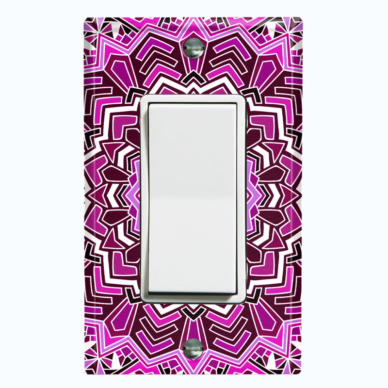 Patterned 1 - Gang Rocker Standard Wall Plate, Hot Pink