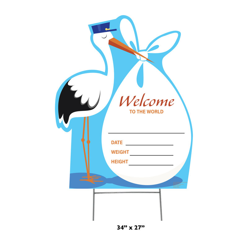 New Baby Standup en carton, bleu