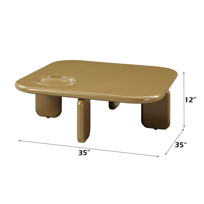 Joane Yellowish Brown High Gloss Coffee Table
