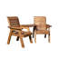 Charles Taylor Hand Made 2 Seater Chunky Rustic Wooden Garden Furniture Love Seat With Tray Assembled