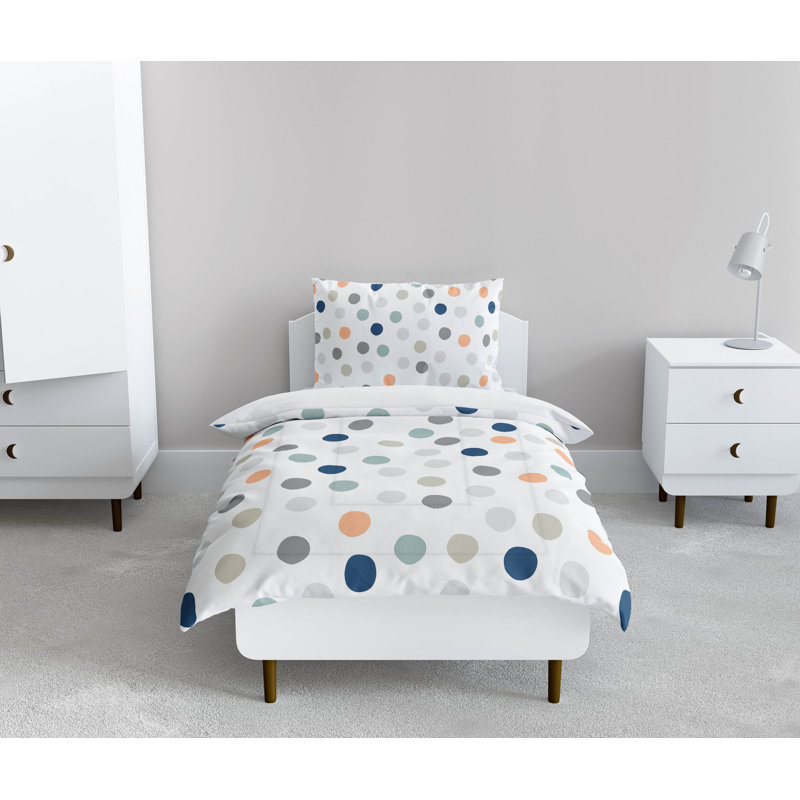 Always Polka Comforter Set, Peach Polka Dots