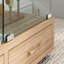 Élégant espace de rangement en verre à quatre niveaux avec assemblage rapide, 13 DEL colorées et 2 tiroirs pour les petits espaces dans une élégante vitrine de bureau à DEL, rangement verrouillable, salon, chambre à coucher-411831355