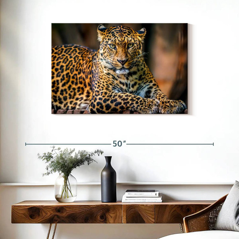 Brampt Jungle Wildlife Leopard, 24" H x 36" W