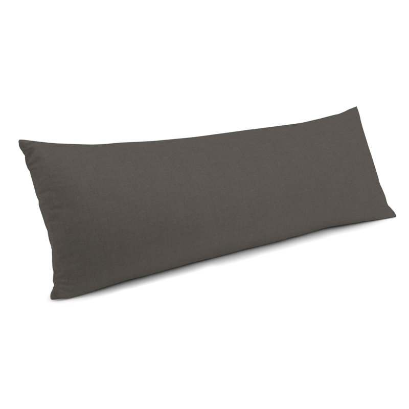 Rectangular Pillow Cover & Insert, 14" x 36", Dark Gray