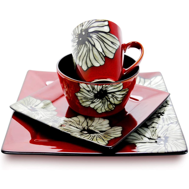 Dinnerware amd Place setting Stoneware Dinnerware Set 16 Piece - Service for 4
