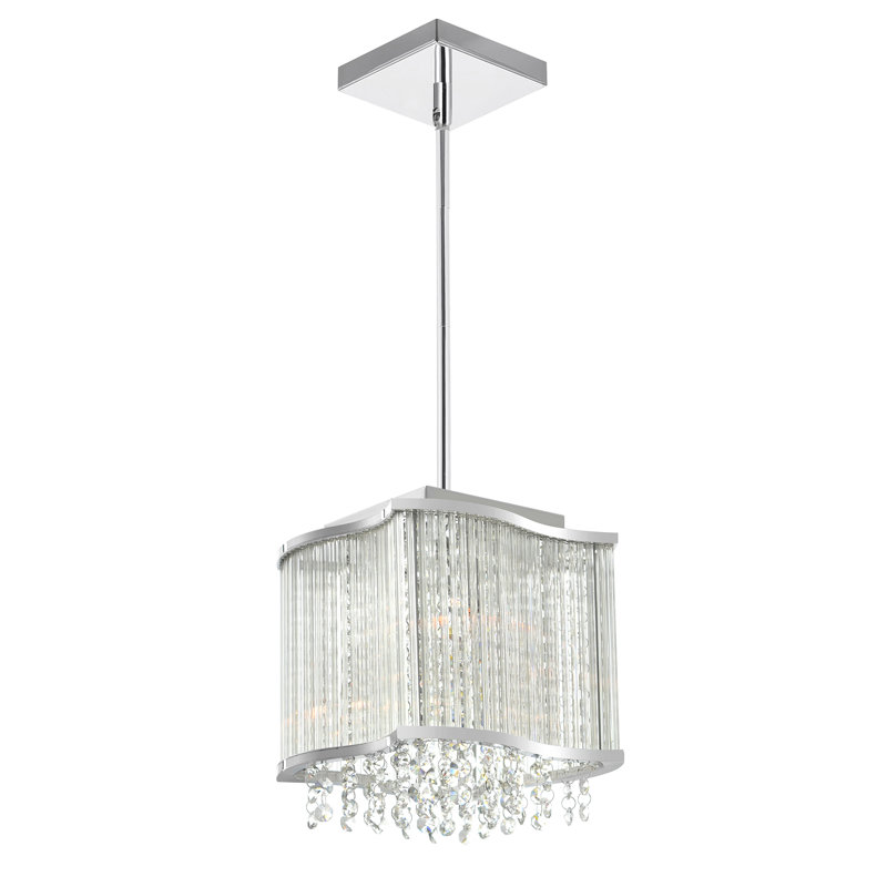 10'' Chrome Drum Pendant Light for Kitchen Island, Hallway, or Bedroom – 3-Light Glam Fixture with G9 Bulb Base
