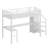 Metal Loft Bed With L-Shaped Desk And USB, Wardrobe And  Shelf, High Loft Bed With LED For Kids Teens Adults-523477460