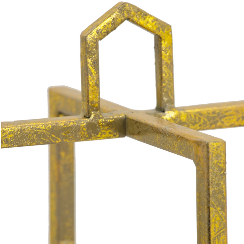 Ensemble de 3 lanternes porte-bougie dorées