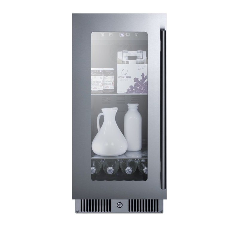 Summit Appliance 14.88'' W Convertible 112 Cans (12 oz.) 2.8 Cubic Feet Beverage Cooler with Glass Door, Left