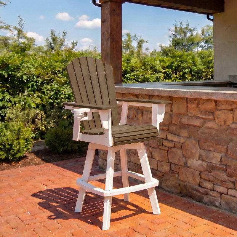 Fauteuil bar pivotant Kevin Adirondack, blanc, Gris / Blanc, 29.25"