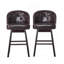 Tabouret tournant à 360 degrés avec garniture cloutée, brun