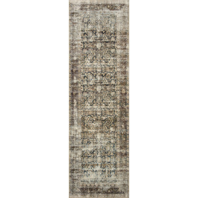 Tapis bleu marine / sable Amber Lewis x Loloi Morgan CloudPile