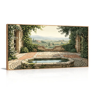 Ensemble de 1 tableau sur toile avec vue sur le jardin