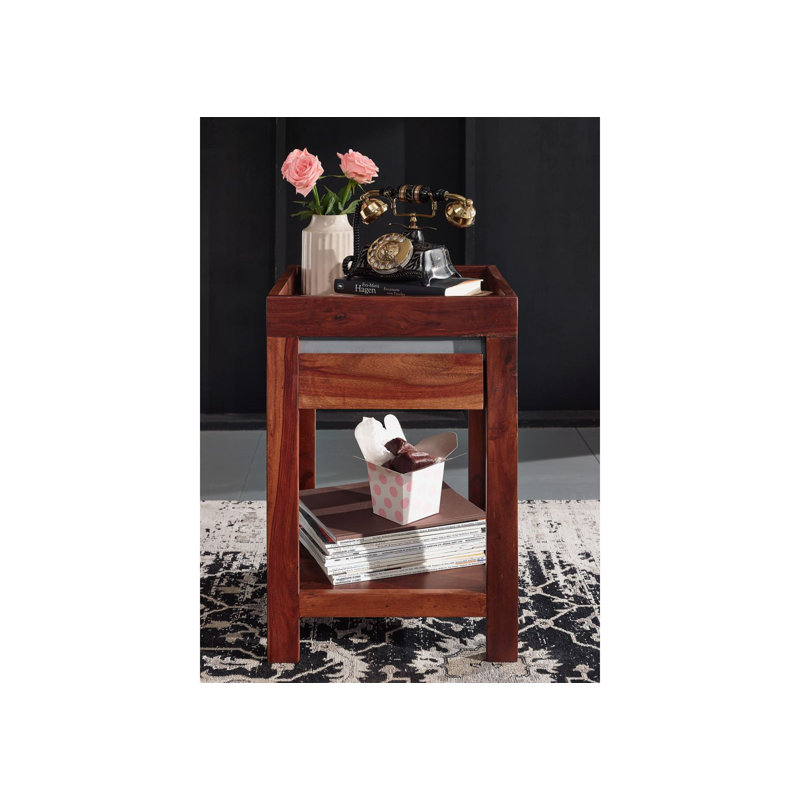 Sydney Solid Wood End Table, Unique noble