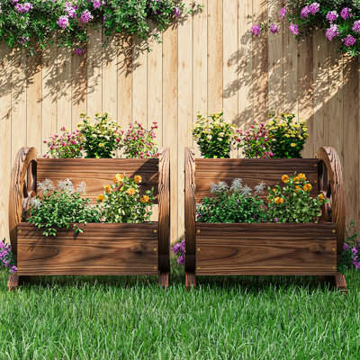 Garden Wood Planter 2Pcs