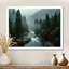 «Morning Mist In The Vancouver Mountains - Forest River Mountains, reproduction d'art sur toile, paysage vert»-1551903874-1406731419-1551903877