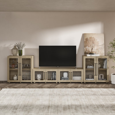 Annamaria 4-Piece Modern Modular Storage Cabinet – Accent Sideboard Organizer And Tv Unit For Living Room, Dining Room, Home Office Or Entryway