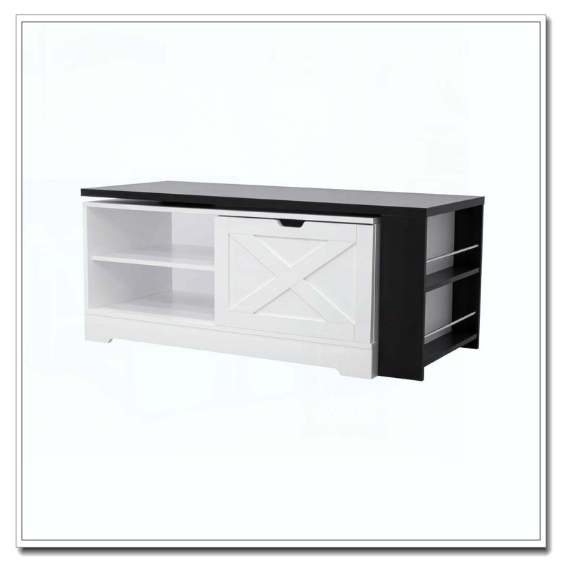 Table basse en bois, Blanc et noir