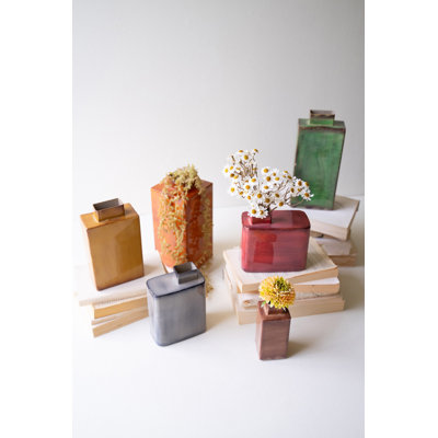  Ensemble de vases en métal peints à la main de 6 à 9 po