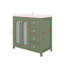 Meuble-lavabo de 36 pouces avec deux portes à fermeture douce, des tablettes réglables et trois tiroirs-357591965