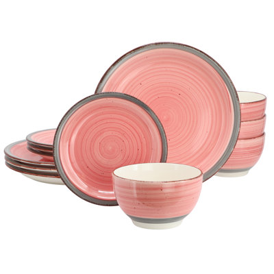 Gibson Home Holcomb 12 Piece Ceramic Dinnerware Set