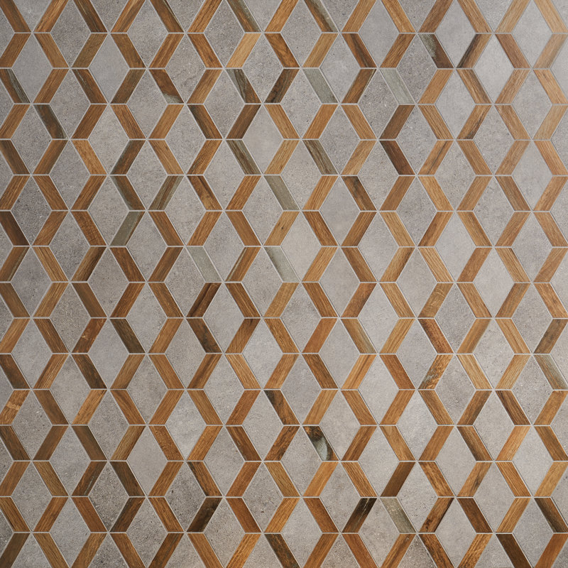 Everlasting 9.44" x 11.81" Porcelain Mosaic Tile, Dark Brown