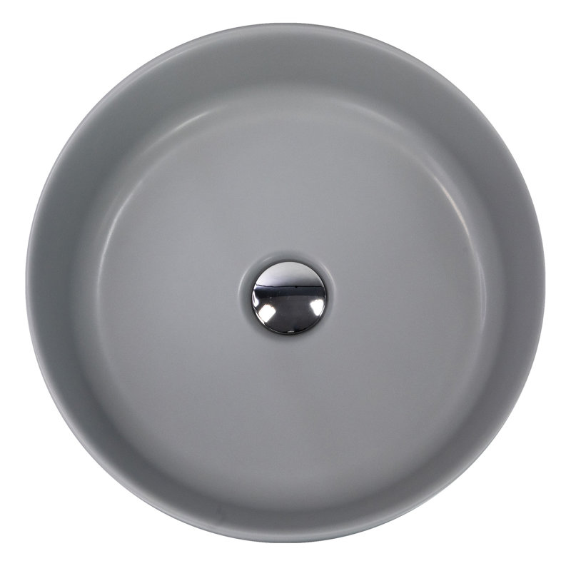 Regatta Poured Circular Vessel Bathroom Sink, Concrete
