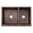 33" Hammered Copper Kitchen Apron 60/40 Double Basin Sink w/ Scroll Design with Matching Drains, and Accessories