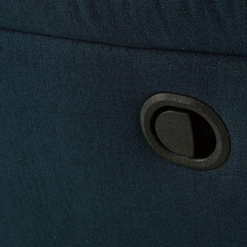 Fauteuil inclinable coulissant avec pivot, Tissu bleu marine