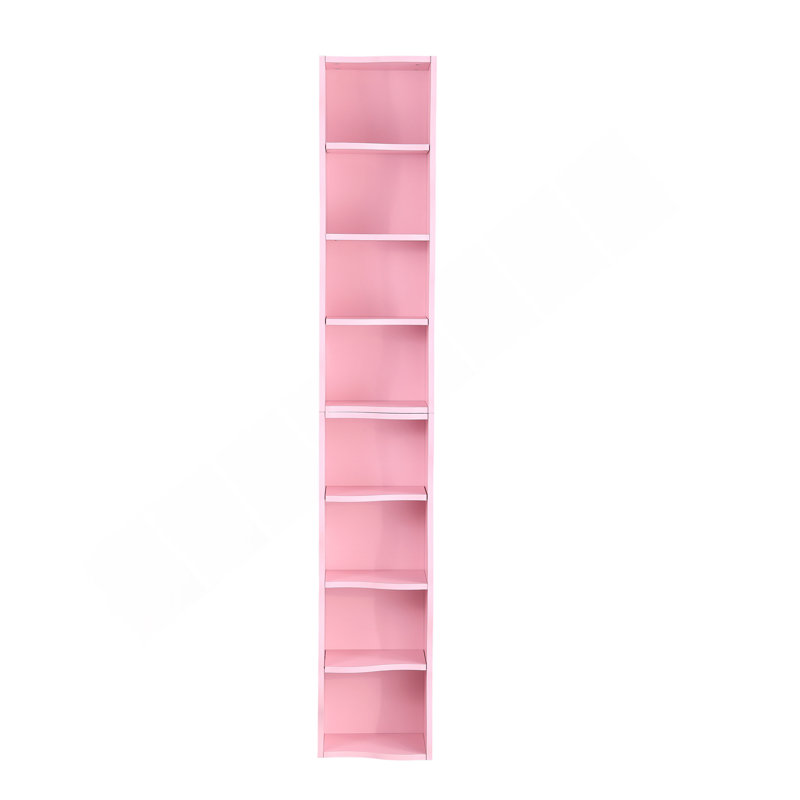 Tablette mince à 8 couches réglables avec bordure ondulée, Rose