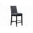Felissa Dark Walnut And Black Polyester Counter Height Chair Set Of 2 With Tapered Legs