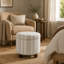 Pouf de rangement rond - Motif à rayures grises-1225530556