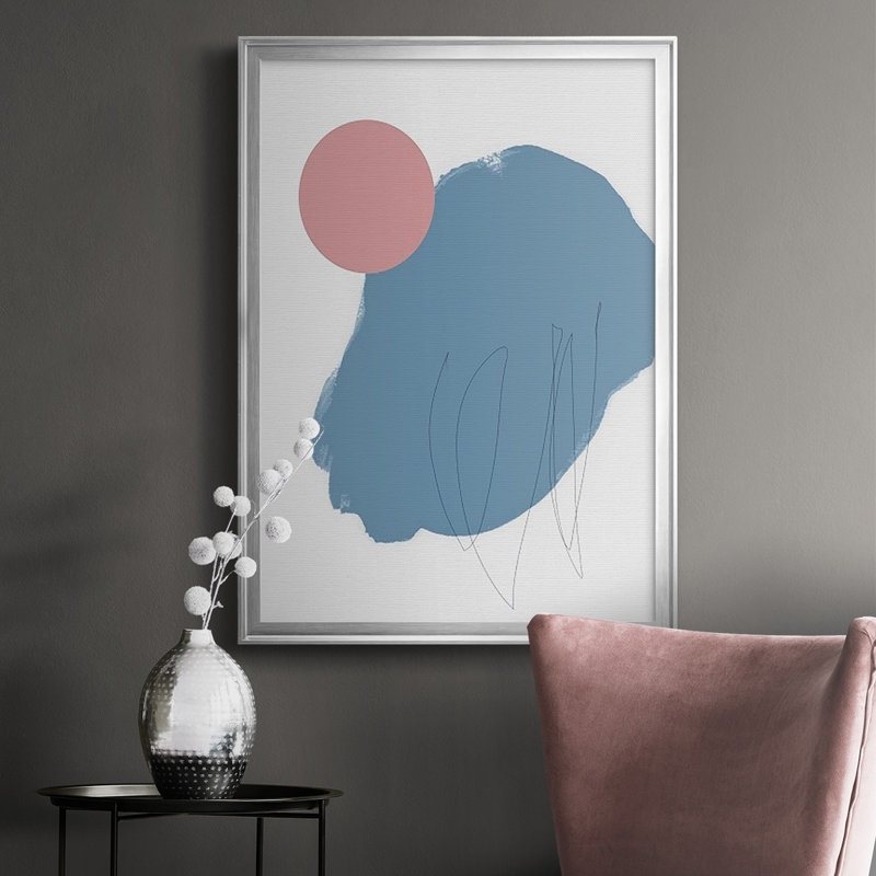 «Elementary Abstract I», reproduction de cadre photo unique, H 42,5 po x l 30,5 po, Papier avec cadre argenté, Pas de tapis