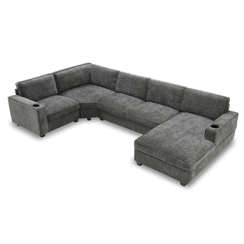 Canapé modulaire en U, Gris chenille