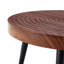 Table basse ronde moderne - texture annulaire, durable et robuste avec un diamètre de 23,6 pouces. Moulage par aspiration exquis, motif de couleur noyer, pieds en métal noir pulvérisé.-408860257
