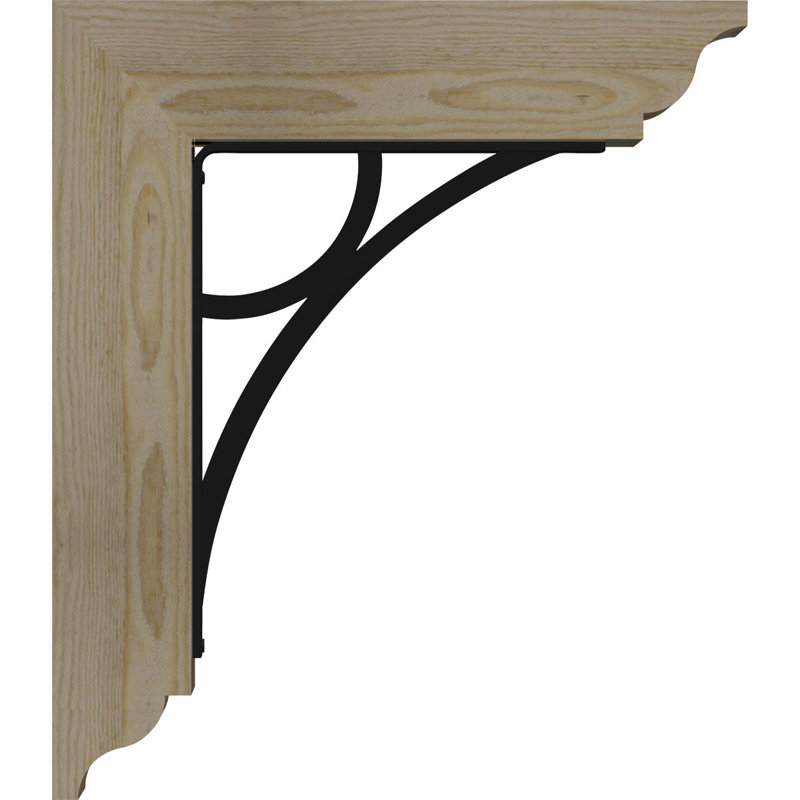 Support de fer simple 4 po Galveston, H 23 po x P 20 po, Sapin Douglas (l 4 po x P 4 po)