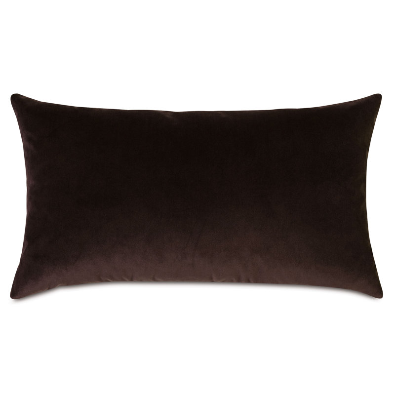 Uma Velvet Lumbar Pillow Cover & Insert, Dark Brown