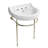 Whitehaus 22" console sink with semi-circular bowl, solid brass leg supports and front towel bar-116863423-116863425