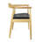 Hashimoto Solid Real Wood Open Back Pu Leather Seat Dining Arm Chair-859261197