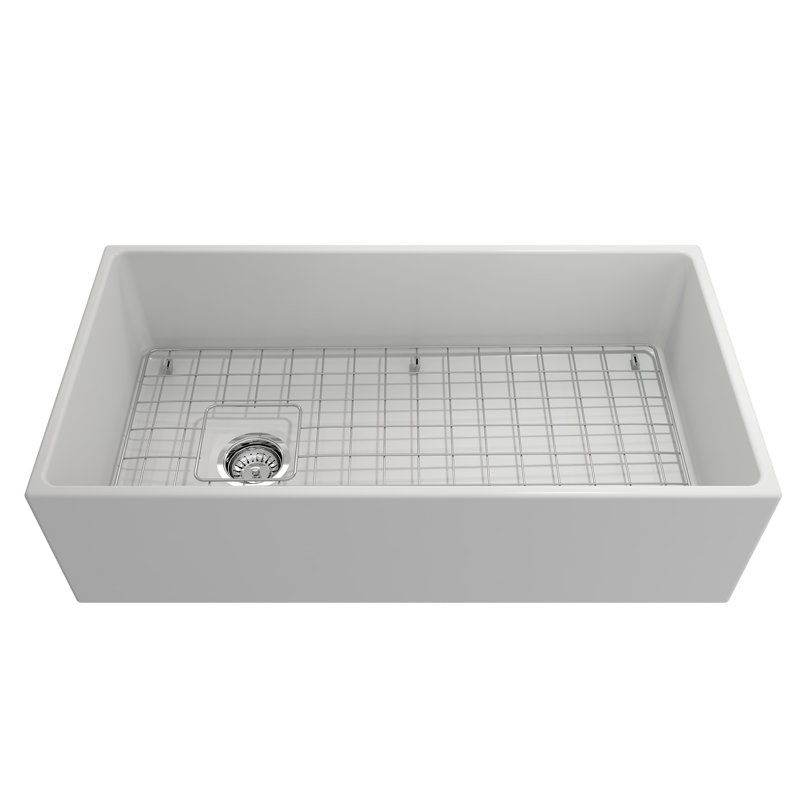 36'' L Farmhouse / Apron Fireclay Kitchen Sink, Matte White