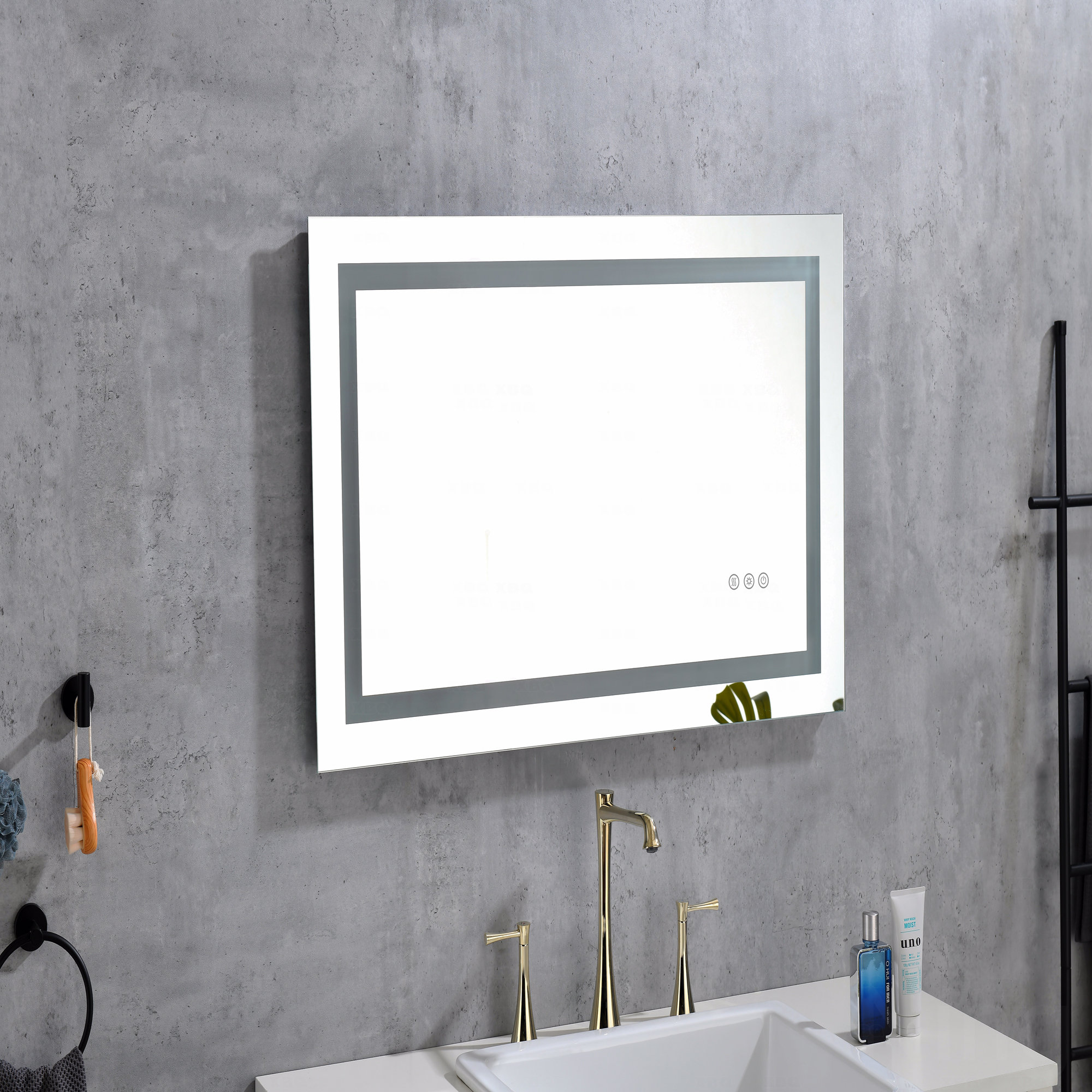17 Stories Led Lighted Bathroom Wall-Mounted Mirror With High Lumen ...