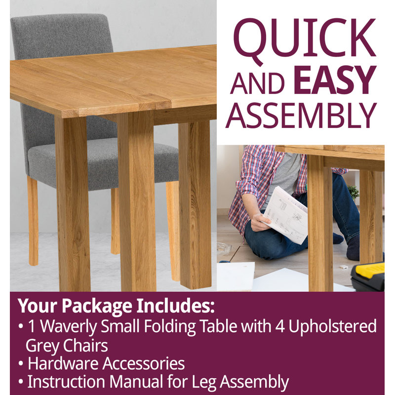 Hatcher 4 - Person Solid Oak Dining Set, Grey