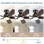 Ventilateur de plafond standard à DEL 5 pales de 42 po avec télécommande et ensemble d'éclairage pour salon