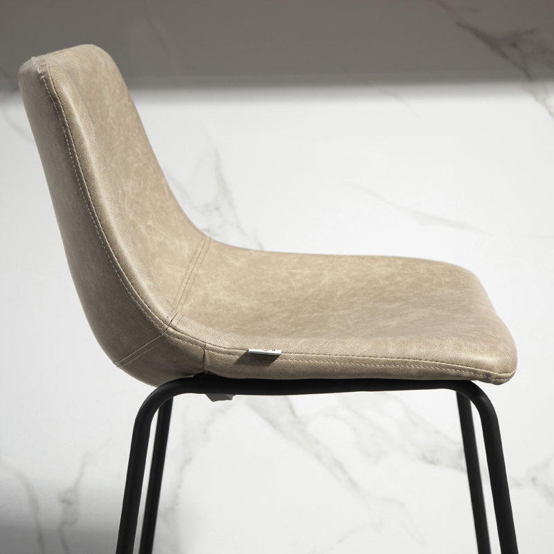 Ensemble de 2 tabourets de bar à hauteur de comptoir avec dossier, Beige, Tabouret de comptoir (siège d'une hauteur de 24 p