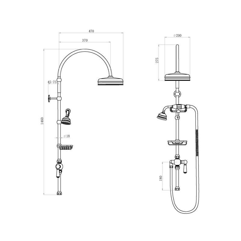 Dual Shower Head with No