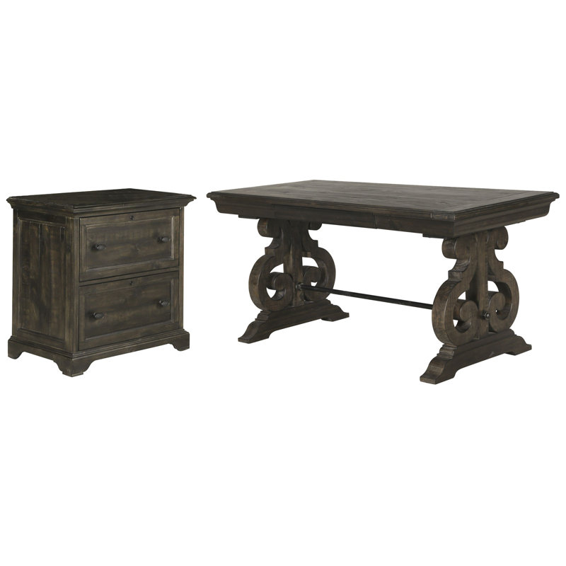 Bureau d'écriture avec classeur latéral, 2 pièces: bureau, classeur