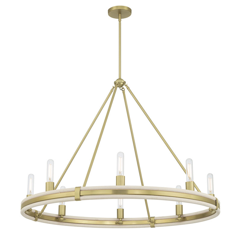 Prestwick 39" Wide 6-Light Chandelier, Vintage Brass, 67.25" H  x 39" W x 39" D, 8 Lights